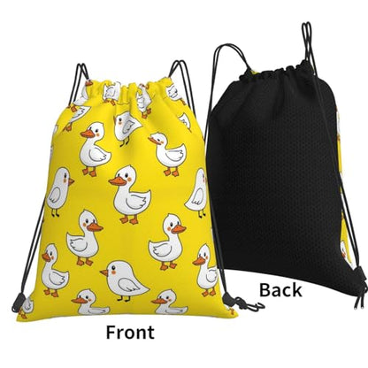 Unisex Lightweight Gym Sack Cute Rubber Duck Chick Yellow, Polyester Drawstring Bag for Workout, Training and Beach - color: Pattern (364)
