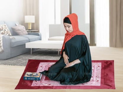 Portable Travel Prayer Mat,8 Pieces Portable Muslim Islamic Prayer Mat,Polyester Prayer Rug,4 Colors Muslim Prayer Carpet with Pocket for Islamic Gifts Ramadan Family Trips(60 cm x 100 Cm)