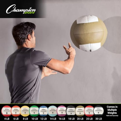 Champion Sports Rhino Promax Wall Balls - Soft Shell Non-Slip Grip for Weightlifting, Plyometrics, Cross Training, & Home Gym - style: 6 LBS