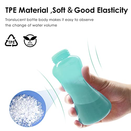 Peri Bottle Postpartum, RUFCRIL 350ml Perineal Wash Bottle, Upside Down Portable Bidet with Carry Bag, Boilable TPE & Dual Leak-Proof Rings, for Perineal Recovery, Hemorrhoid Relief, Hospital Bag - color: Green