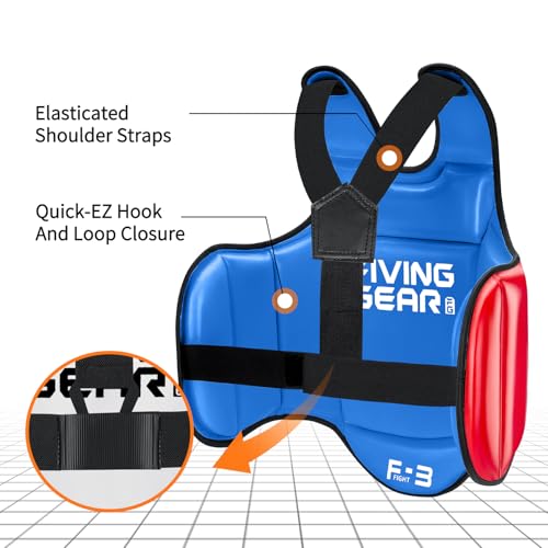 Boxing Body Protector Reversible, MMA Muay Thai Chest Guard, Sparring Training Heavy Punching Shield, Martial Arts Upper Belly Protection Pad, Taekwondo Vest - size: Small
