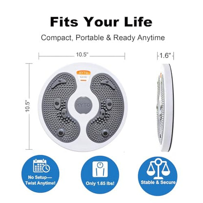 KYTO Waist Twister Disc – Core Trainer Board with Digital Counter, Ab Workout Equipment with 360° Rotation, Non-Slip Foot Massage Design for Home, Office Fitness