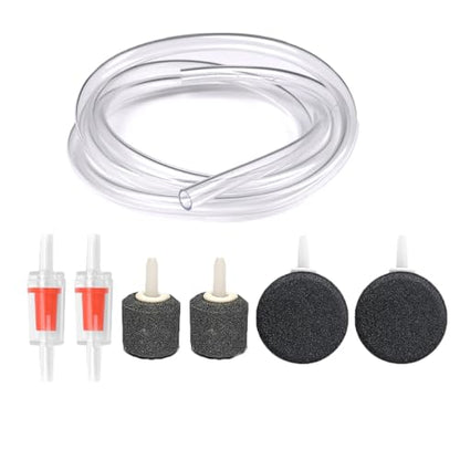 7 Pack Aquarium Air Pump Airline Tubing Replacement with Aquarium Air Stones Aquarium Check Valves for Dual Outlet Aquarium Electric Air Pump Fish Tank Aerator Buckets Oxygen Air Bubbler