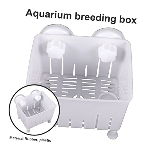 Mikikit 1 Set Aquarium Breeding Box Multi Functional Fish Tortoise Isolation Box with Double Suction Cups for Newborn and Pregnant Fish Easy to Clean Safe Breeding - color: White