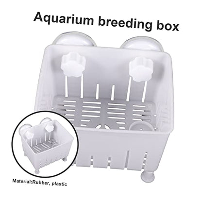 Mikikit 1 Set Aquarium Breeding Box Multi Functional Fish Tortoise Isolation Box with Double Suction Cups for Newborn and Pregnant Fish Easy to Clean Safe Breeding - color: White