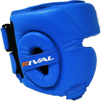 RIVAL Boxing RHG2 Hybrid Headgear - Ultra-Thin, Super-Sleek Design, Compact Training Style with Cheek Guards - color: Blue, size: Small