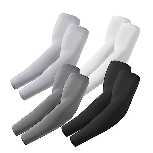 ROXUN Arm Sleeves Cooling UV Sun Protection Sport Compression for Men Women - color: Black+dark Gray+light Gray+white