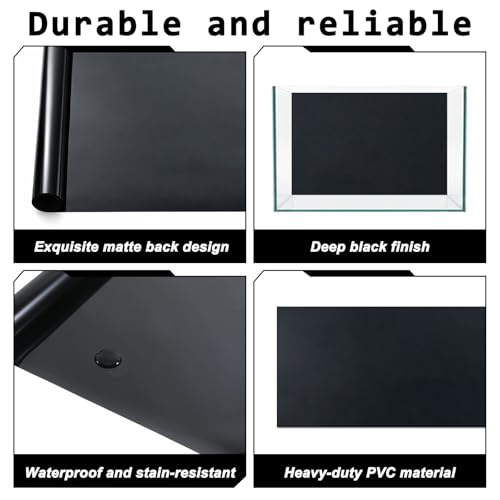 Black Aquarium Background, Fish Tank Background Wallpaper Electrostatic Adhesive Fish Tank Decor 11.8“×39.4”