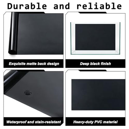 Black Aquarium Background, Fish Tank Background Wallpaper Electrostatic Adhesive Fish Tank Decor 11.8“×39.4”