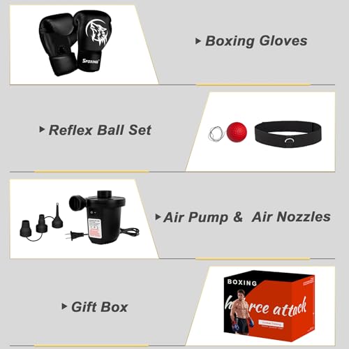 Freestanding Punching Bag for Adults, 70" Heavy Bag Inflatable Boxing Bag, Boxing Equipment Bag with Stand, Kickboxing Bag for Training Gym MMA Muay Thai Fitness - color: White Athlete - Includes Accessories