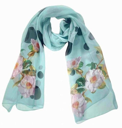 Pokeedioty Scarfs for Women Lightweight Fashion Scarves Elegant Floral Pattern Sheer Scarfs Sunscreen Shawls Wraps - color: P 051