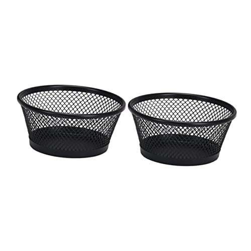 2Pcs Paper Clip Mesh Holder Lids Creative Table Organizer for Office Desk Sturdy and Stylish Paperclip Dispenser