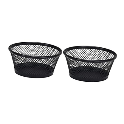 2Pcs Paper Clip Mesh Holder Lids Creative Table Organizer for Office Desk Sturdy and Stylish Paperclip Dispenser