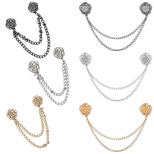 Magnetic Clips for Clothing - 6 Pcs Strong Hijab Magnets, No Damage Shirt & Sweater Clip, Adjustable Pant Hem Cincher with Chain for Women