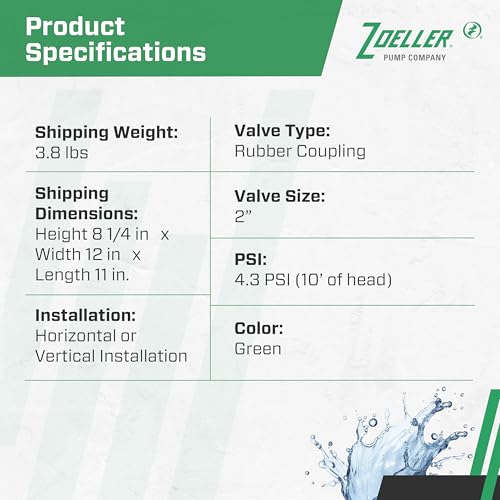 Zoeller 30-0151 2-Inch Cast Iron Slip x Slip Check Valve Union