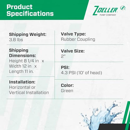 Zoeller 30-0151 2-Inch Cast Iron Slip x Slip Check Valve Union