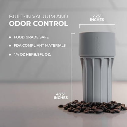 Staze Air Tight Smell Proof Container (148ml) - Vacuum Seal Jar, Waterproof Food Storage Canister, Portable Small Smell Proof Jar for Coffee, Herb, Spice & Gummies - (SHROOM) - color: SHROOM