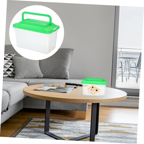 WOONEKY Portable Plastic Aquarium Transport Container for Turtles and Small Pets Lightweight Handheld Fish Tank with Excellent Visibility Ventilated Design for Easy Maintenance and Travel