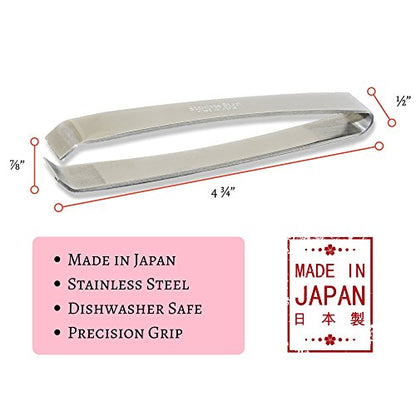 Made In Japan Fish Bone Tweezers (2-pack) - Non-Slip, Precision Grip - Debone Salmon, Bass, Catfish - Stainless Steel Handmade Japanese Craftsmanship (4 3/4") - size: 4 3/4" - 2 pack