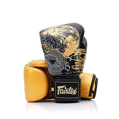 Fairtex BGV26 Harmony Boxing Gloves, Leather Muay Thai MMA Kickboxing Gear | Full-grain hide with triple-layer foam padding. Ventilated wrist strap outfit features Phoenix silkscreen for bag workouts - size: 14oz