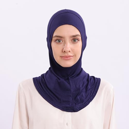 Modal Jersey Muslim Amira Instant Hijab Scarf for Women Jersey Hijab Undercaps - color: Navy Blue