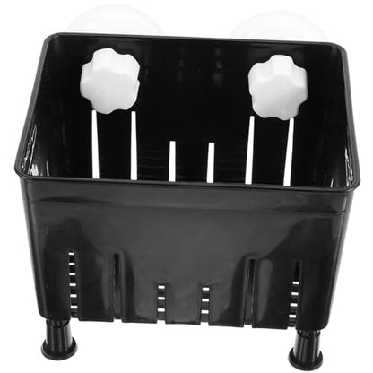 Mikikit 1 Set Aquarium Fish Breeding Box Tortoise Hatching Isolation Box with Feeding Trough Lightweight Divider for Betta Fish Nursery Legs Suction Cups - color: Black