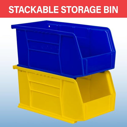 Akro-Mils 30230 AkroBins Plastic Storage Bins, 11"x5"x5", Yellow, 12-Pack | Space-Saving Stackable Bins for Garage, Pantry, Craft Organization - color: Yellow