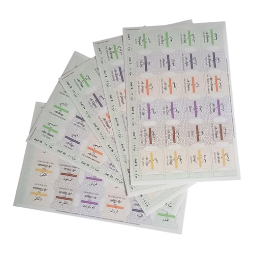Quran Organizer Tabs, Quran Study Journaling, Quran Accessories, Islamic Gifts (Multi-Color, Bi-Lingual [Arabic and English] 114 Surahs + 30 Juzs)