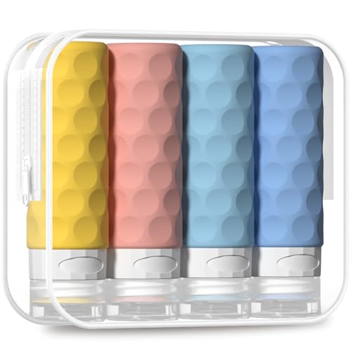 Silevoler Travel Bottles for Toiletries, Silicone Travel Size Containers - color: Bright