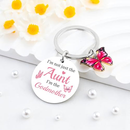 isiyu Godmother Gifts God Mother Proposal Gift Cross Keychain Christian Bible Verse for Women God Mom Religious Inspirational Faith Keychain Gift