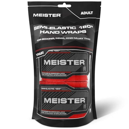 Meister Adult 180" Semi-Elastic Hand Wraps for MMA & Boxing (Pair) - color: American