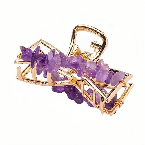 Natural Amethyst Elegant Gravel Crystal Decorative Jewelry,Crystals and Healing Stones,Use Everyday Hair Styling - color: Amethyst
