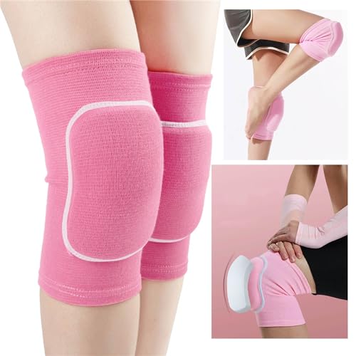 YYaaloa Knee Pads Sponge Knee Brace Breathable Flexible Elastic Knee Support for Volleyball, Dancing, Football, Yoga, Basketball, and Skating (Medium, Pink 1Pair) - color: Pink 1Pair