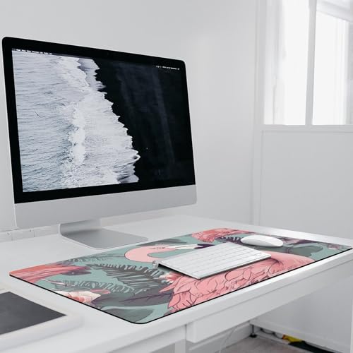 Large Size Gaming Mouse Pad Flamingo2 Desk Mat Non-Slip Base Waterproof Desktop Writing Pad for Office Home - color: Flamingo2, size: 40x90cm