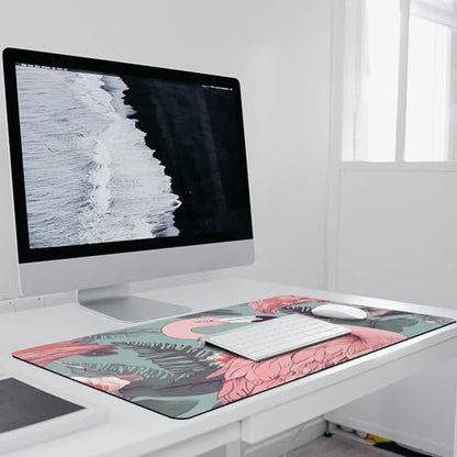 Large Size Gaming Mouse Pad Flamingo2 Desk Mat Non-Slip Base Waterproof Desktop Writing Pad for Office Home - color: Flamingo2, size: 40x90cm