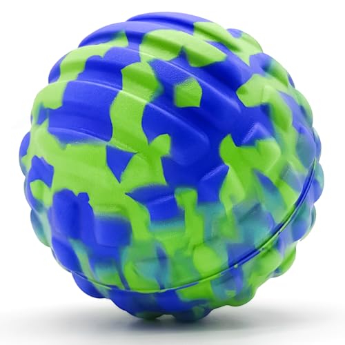 Deep Tissue Massage Ball for Exercise & Recovery - SGS Certification - Targets Back, Shoulder, Legs&Feet - Relieves Muscle Knots, Joint Pain&Tightness, Pressure Point Therapy- Myofascial Release Ball - color: Blue&green, size: 1-Pack | 2.8-inch