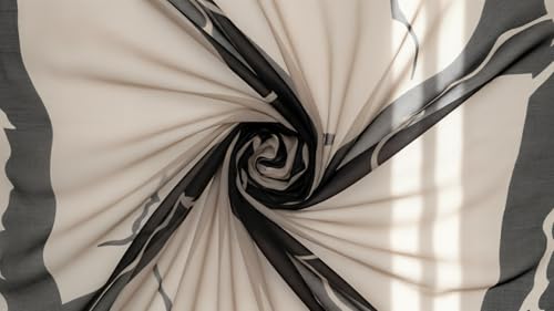 Hijab Modest and Elegant | Beautifully Designed Printed Chiffon Patterns | Muslim Women Head Scarf and Veil - color: Black B