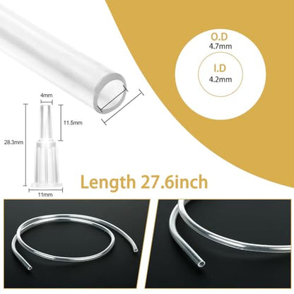 300ml 350ml Syringe with 27.6" Tube and Needle 14G 1.5”, Large Plastic Syringe Individually Packaged for Glue Dispensing, Labs, Watering, Refilling - style: 350 ml