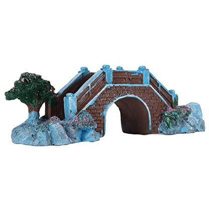 Fish Tank Arch Bridge Decor Resin Aquarium Ornament Simulation Brick Stone Design Miniature Landscape Hideout for Small Fish Shrimp 15cm