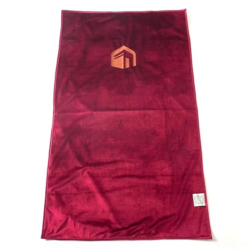 Muslim Travel Prayer Rug, German Velvet Hand-Embroidered Kaaba Mosque, Portable Foldable Islamic Prayer Mat for Travel (Red) - color: Red