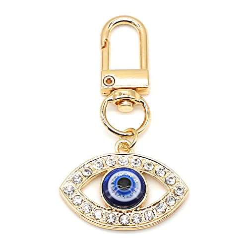 Evil Eye Keychains Car Key Ring Bag Purse Charm for Women Men - Good Luck Amulet Protection - color: C
