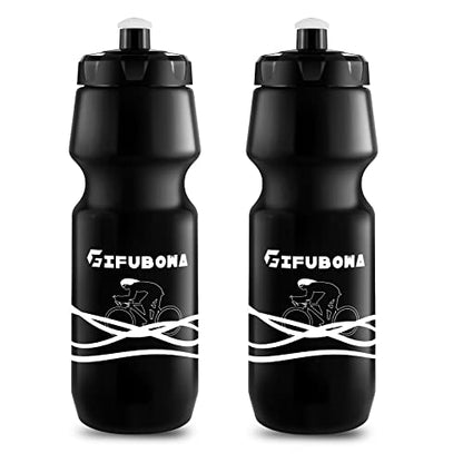 Bike Squeeze Water Bottles 24oz Bicycle Mtb Road Mountain Bottle Bpa Free for Riding/Running/Outddoor/Sport, 750ml, 2 Pack Black - color: Black 2 pack