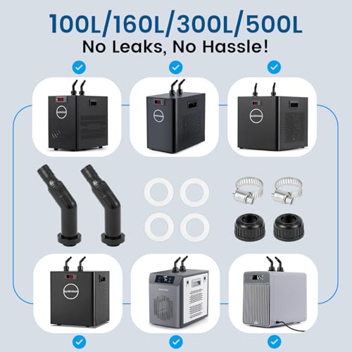 Aquarium Chiller Fitting Kit, Water Hose Connector Accessories | One Set (1 Set)