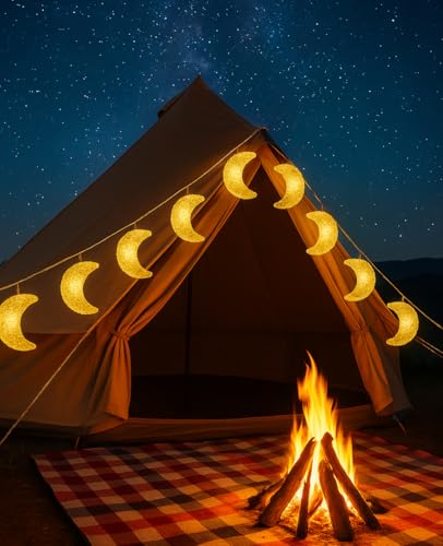 AceList Moon String Lights, 9.8FT 20 LED Decorative Fairy Lights, USB & Battery Powered for Bedroom, Party, Dorm, Camping, Mother’s Day, Holiday and Everyday Home Decor