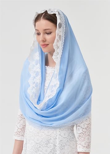 Leimandy Infinity Chapel Veil Hijab Scarf Head Wrap for Muslim V96 - color: Skyblue
