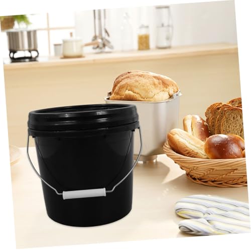 Enhanced Durability Plastic Bucket Lid Handle for Cleaning Laundry Water Wine Milk Versatile Storage - color: Black