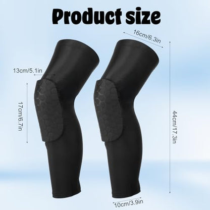 Vin Beauty Basketball Knee Pads, 2 Pcs Honeycomb Anti Collision Leg Compression Sleeves, Sports Sleeves Knee Pads for Basketball, Volleyball, Wrestling, Football, Soccer, Skating