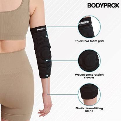 Bodyprox Elbow Protection Pads 1 Pair, Elbow Guard Sleeve - size: Small
