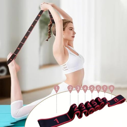 Fitness Resistance Band with Numbered Sections,2026 Elastic Tension Band Exercise Pull Rope - color: Red+Pink+Blue, size: 8+10+12 Section