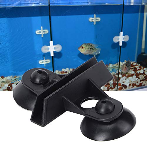 Aquarium Suction Cup Divider Clip, 40Pcs PVC Partition Support, White Fish Tank Separating Board Holder (Black) - color: Black